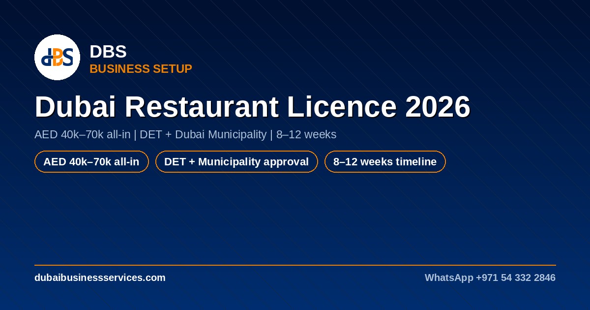 Dubai Restaurant Licence 2026: Cost, Timeline & Approvals