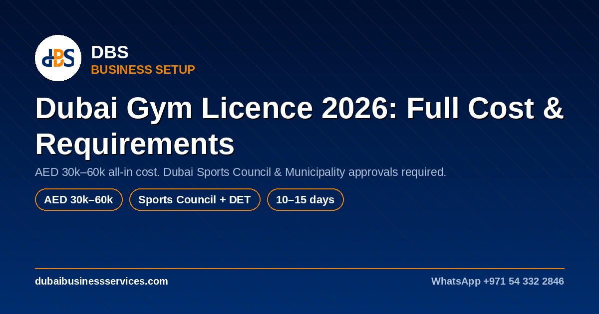 Dubai Gym Licence 2026: AED 30k–60k Setup & Approvals