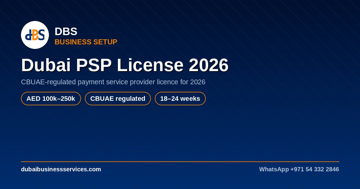 Dubai PSP License 2026: CBUAE Requirements & Costs