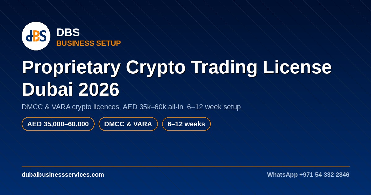 Proprietary Crypto Trading License Dubai 2026: AED 35K–60K
