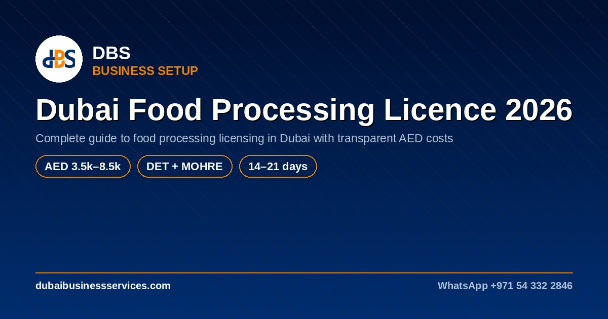 Dubai Food Processing Licence 2026: Cost, Requirements & Setup