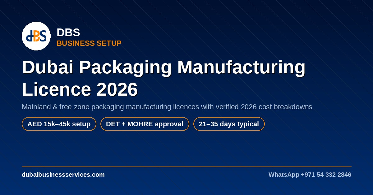 Dubai Packaging Manufacturing Licence 2026: Cost & Requirements