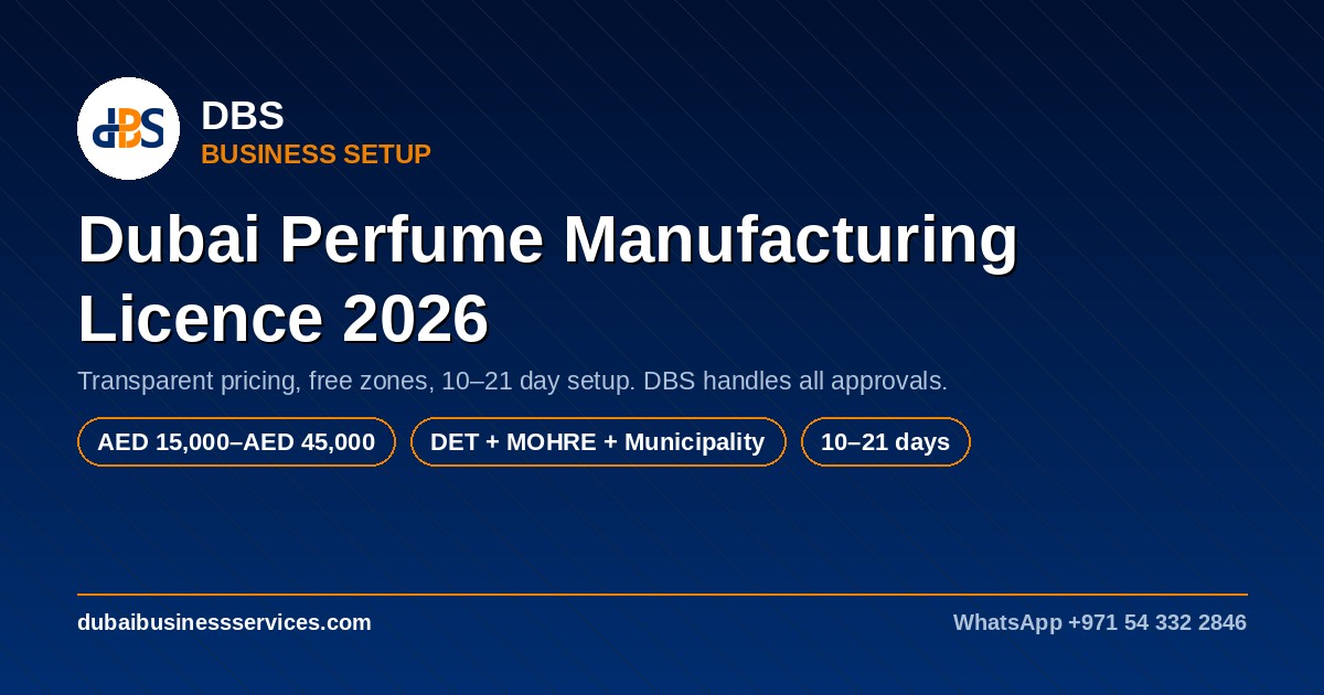 Dubai Perfume Manufacturing Licence 2026: Cost & Requirements