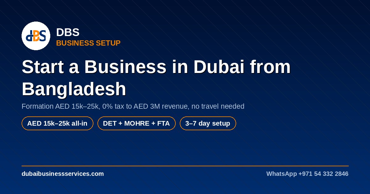 Start a Business in Dubai from Bangladesh: 2026 Guide + Costs