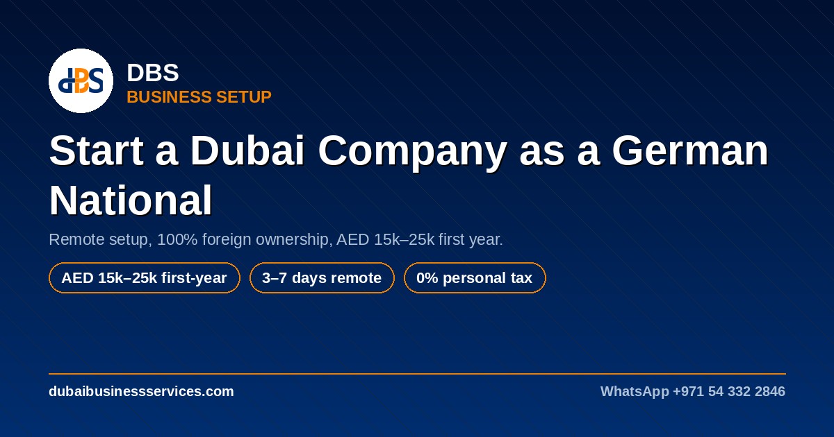 Start a Business in Dubai from Germany: 2026 Costs & Setup