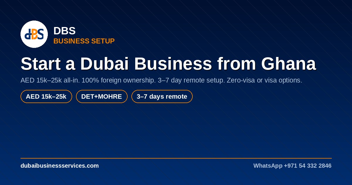 Start a Business in Dubai from Ghana: 2026 Cost Guide