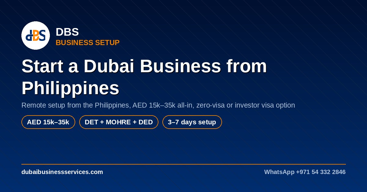 Start a Business in Dubai from Philippines: 2026 Guide + Costs